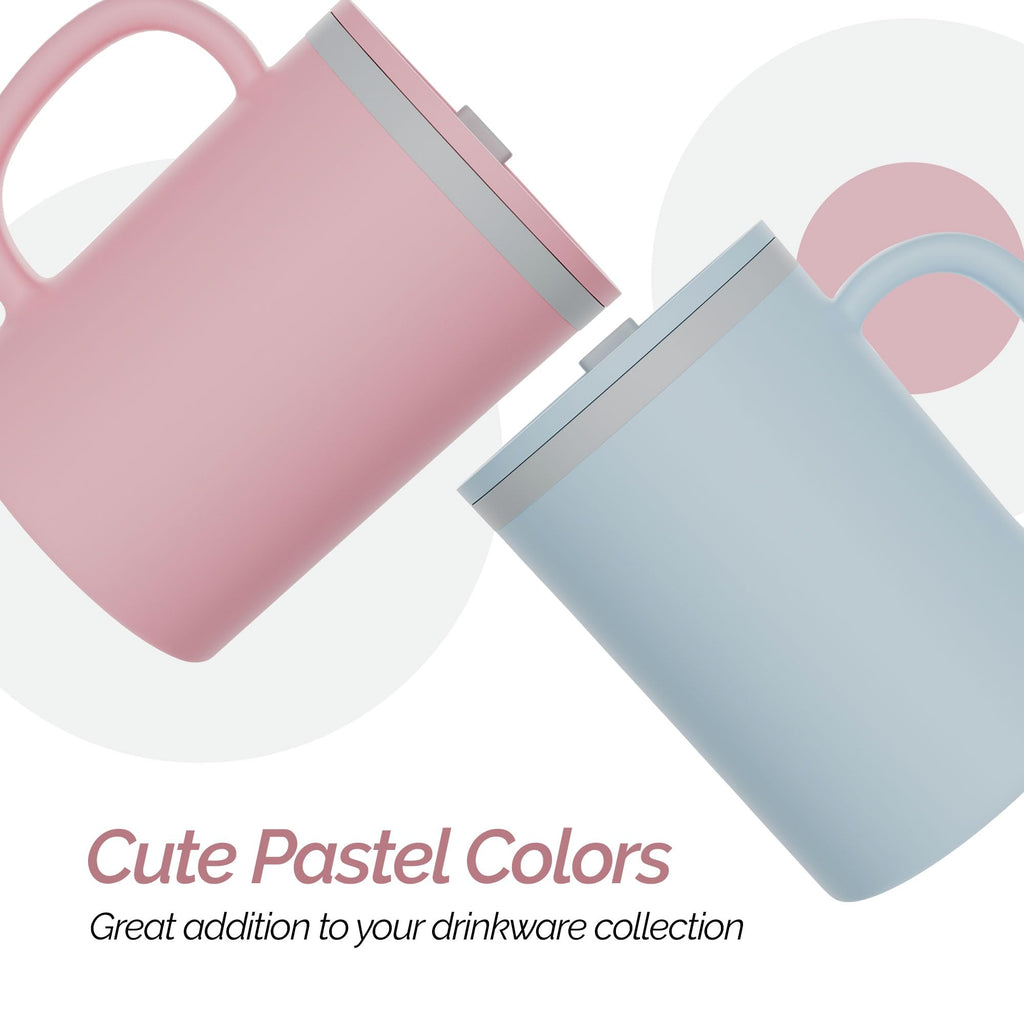 Copco Iconic Desk Mug 16 Oz - Light Blue/Pink, Set of 2