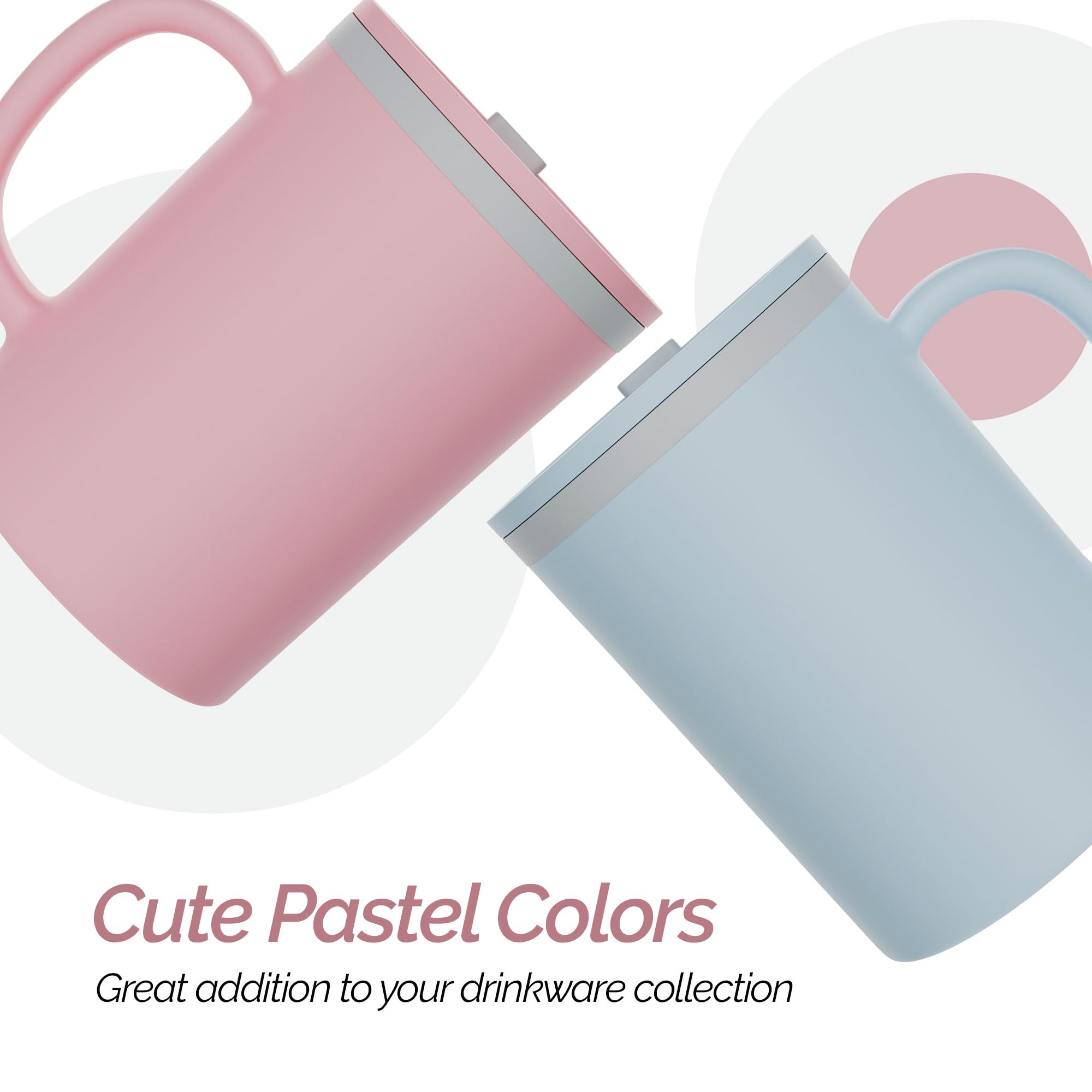Copco Iconic Desk Mug 16 Oz - Light Blue/Pink, Set of 2