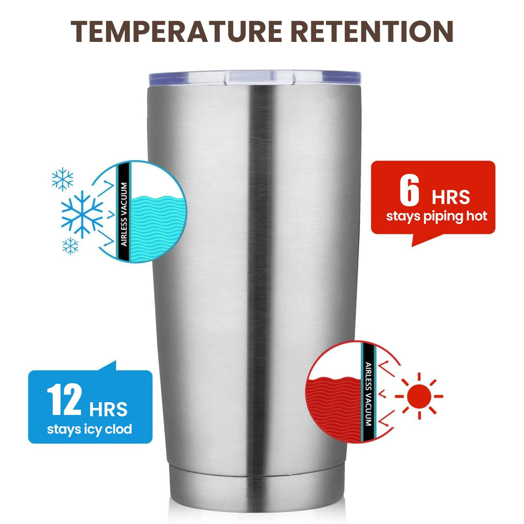MEWAY 20oz Tumbler 12 Pack Double Wall Vacuum Insulated Travel Mug Bulk, Stainless Steel Tumblers with Lid and Straw, Durable Powder Coated Coffee Cups for Cold & Hot Drinks (Silver, 12)