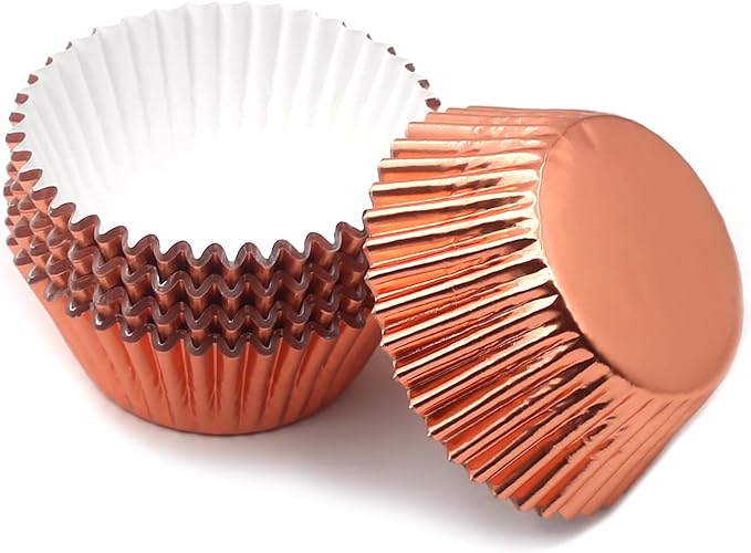 Standard Champagne Gold Foil Cupcake Liners Muffin Baking Cups for Party and More, 100-Count