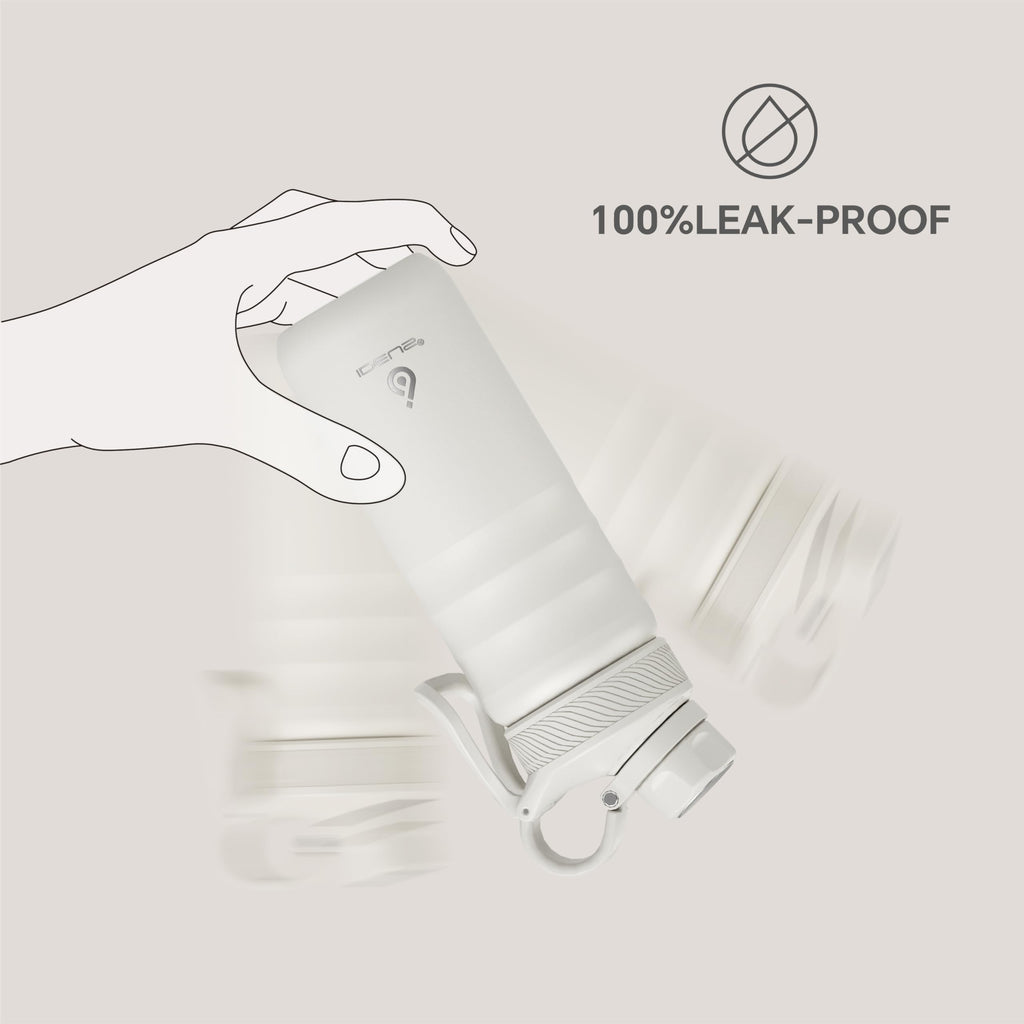 IDEUS 18oz Stainless Steel Insulated Bottle with 2 Leak-Proof Lids, White