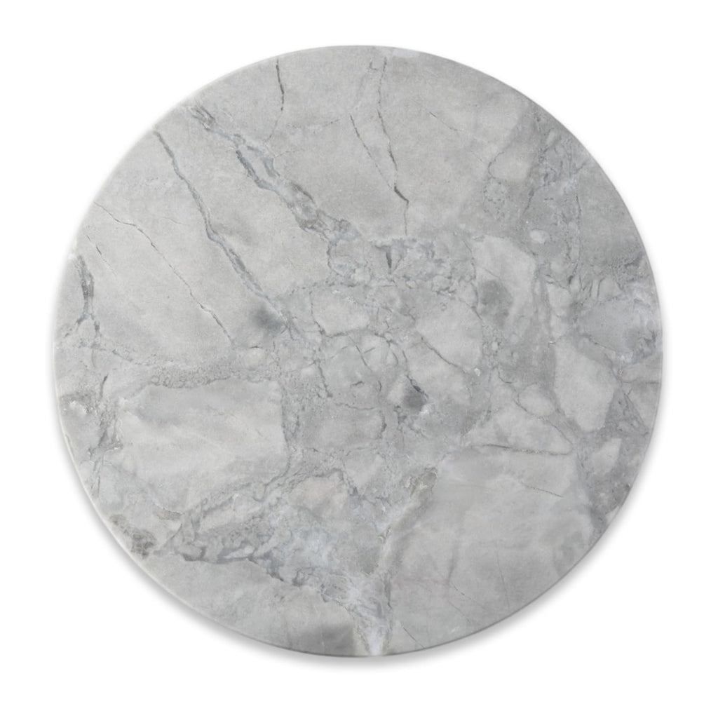 Koville Round Marble Pastry Cutting Board - 11" Gray Marble Cheese Board for Baking, Charcuterie, Pastry, Trivet - Non-Stick Heat Resistant Stone Cutting Boards for Kitchen