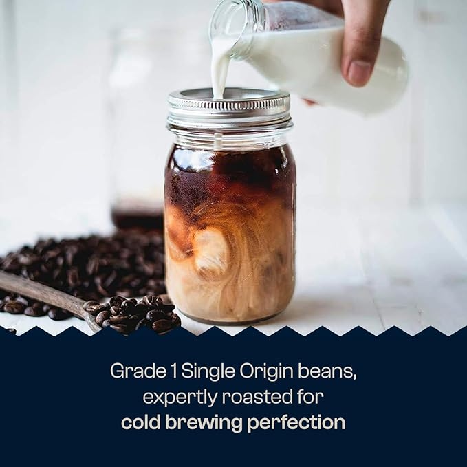 Peruvian Organic Cold Brew Coffee, Single Origin & Gourmet Beans, Tasting Notes Of Caramel With A Touch of Cherry & Orange, Medium Roast Coarse Ground Beans, 1 lb Coffee Bag