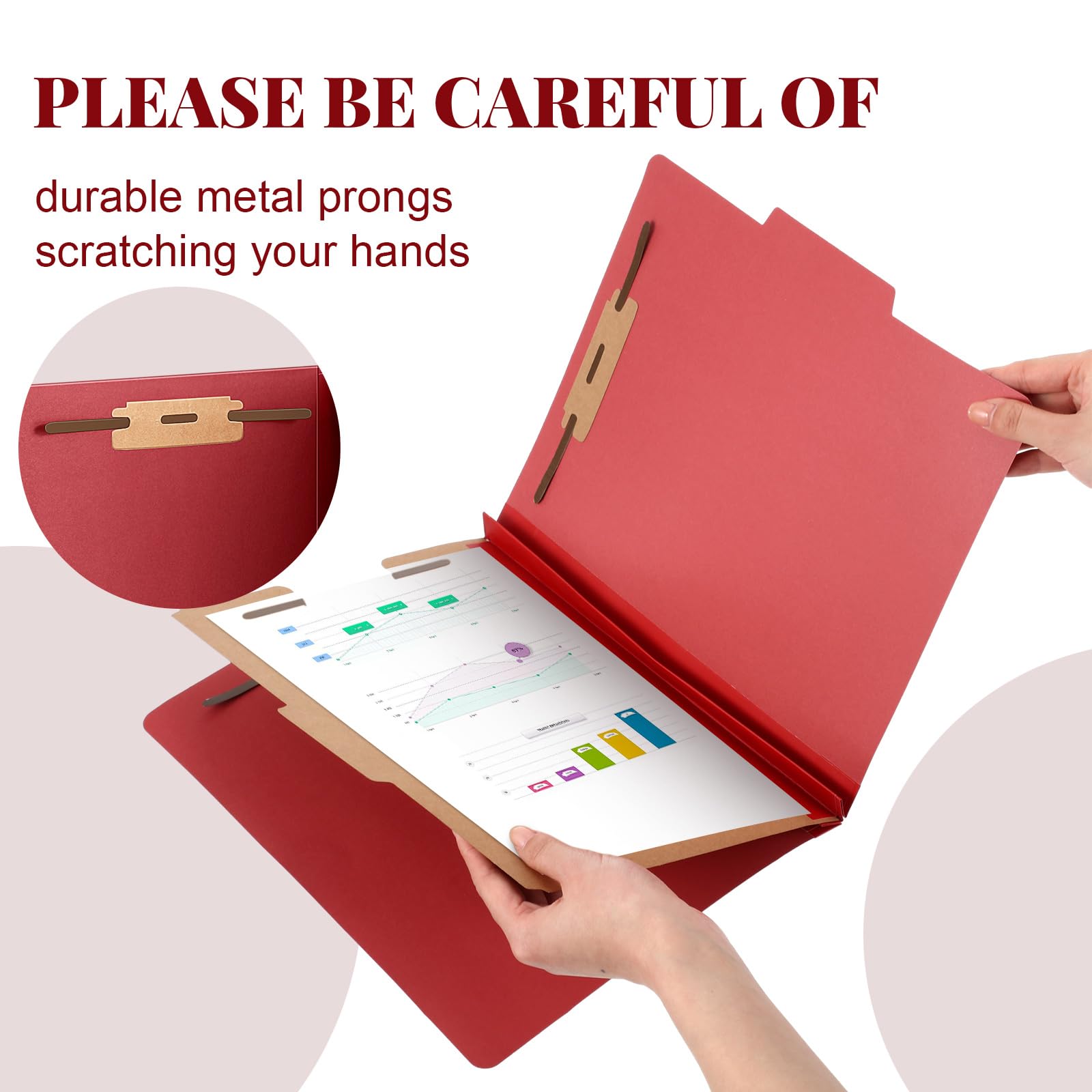 Skyygemm 12 Pcs Classification Folder Letter Size, 1 Divider,Red