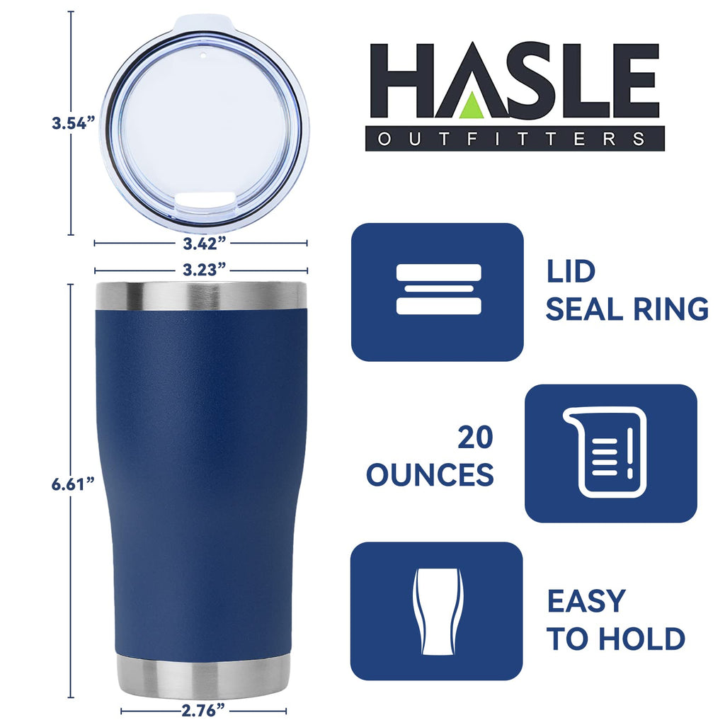 HASLE OUTFITTERS 20 oz Tumbler Bulk, Stainless Steel Tumblers with Lid, Vacuum Insulated Tumbler, Double Wall Powder Coated Cup, coffee mugs, Navy Blue, 1 Pack