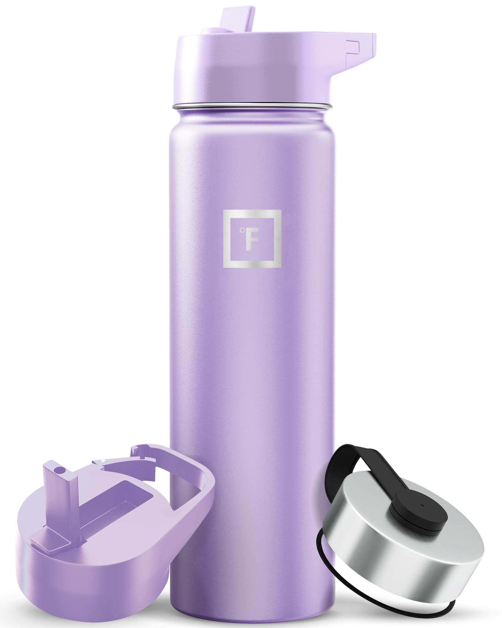 IRON °FLASK 22 oz Wide Mouth Water Bottle with 3 Lids