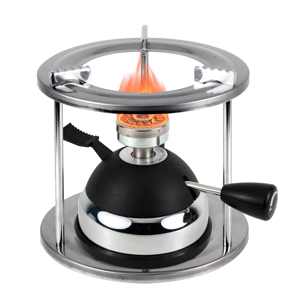 BLUEFIRE Butane Mini Burner for Tabletop Coffee Siphon Syphon/w Furnace Stand and Assembly Rack Ceramic Windproof Torch Head Portable Cooking Stove Espresso Maker Chafing Soup Tureens Fondue Bunsen