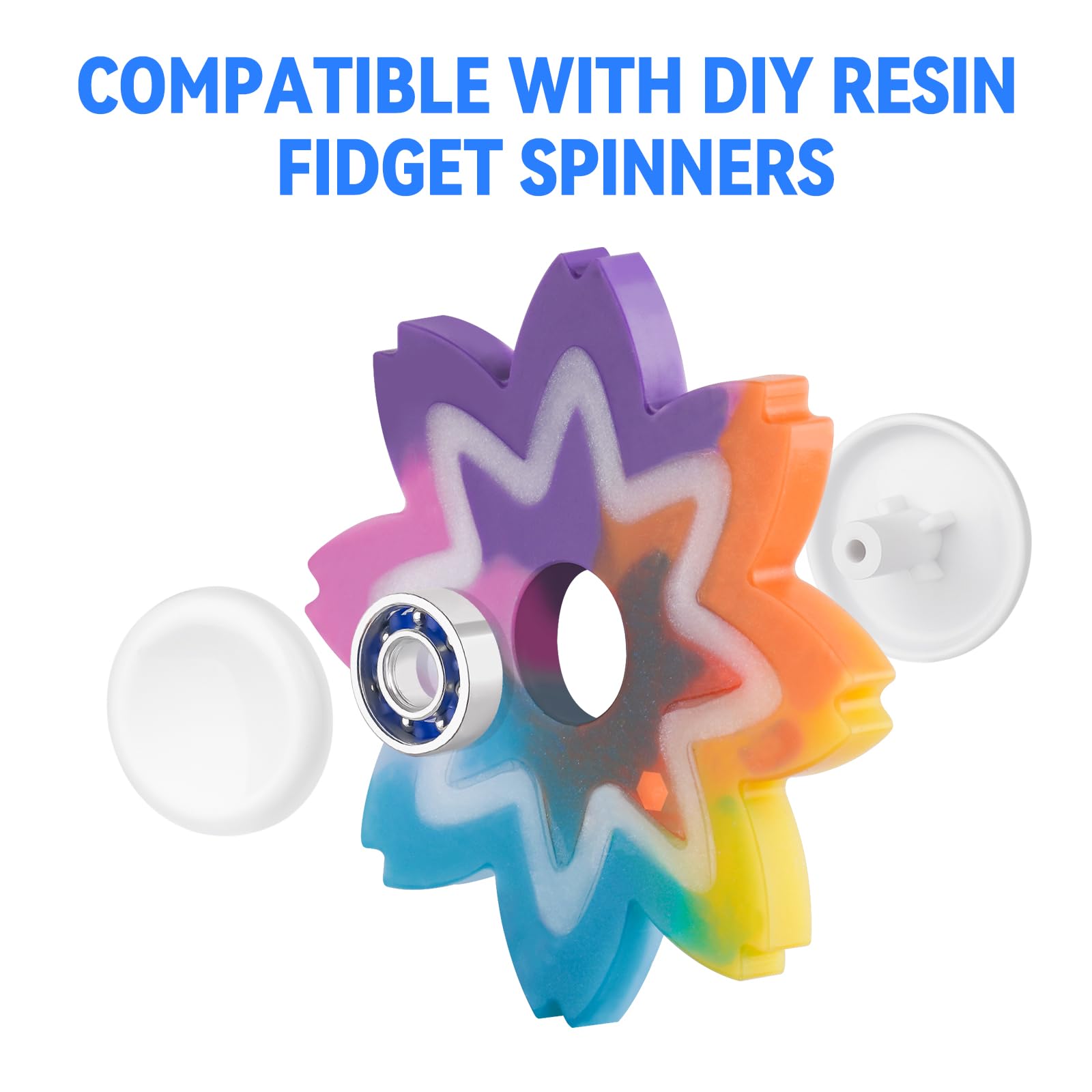 NiArt Fidget Spinner Bearings with Caps 24 Pack, Chrome Steel DIY Set