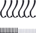 6 Pack Hanging Coat Hooks Wall Mount, Coat Hanger Wall Hangers, Metal Hooks for Hanging Heavy Duty, Screw in Hooks for Hanging Towels, Clothes, Backpack, Hat, Bag, Jacket, Key, Robe, Backpack Black