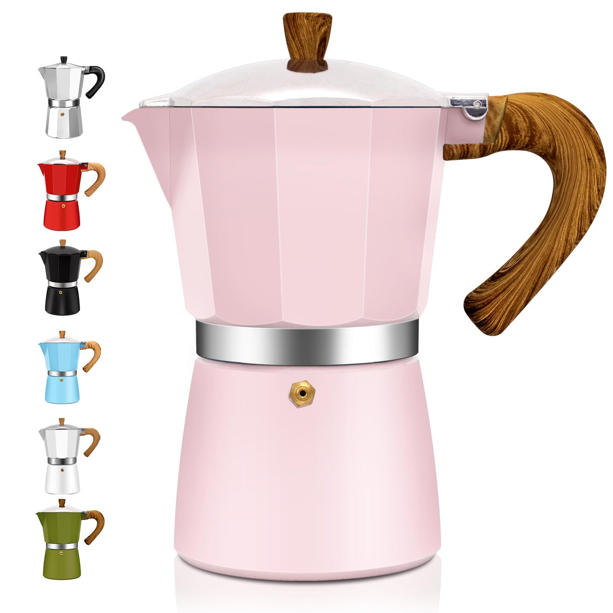 DITOSH 6 Cup Aluminum Espresso Stovetop Moka Pot Express Coffee Maker Percolator Italian Classic Mocha Coffee Machine for Italian and Cuban Cafe Brewing for Home & Camping 300ml 10oz