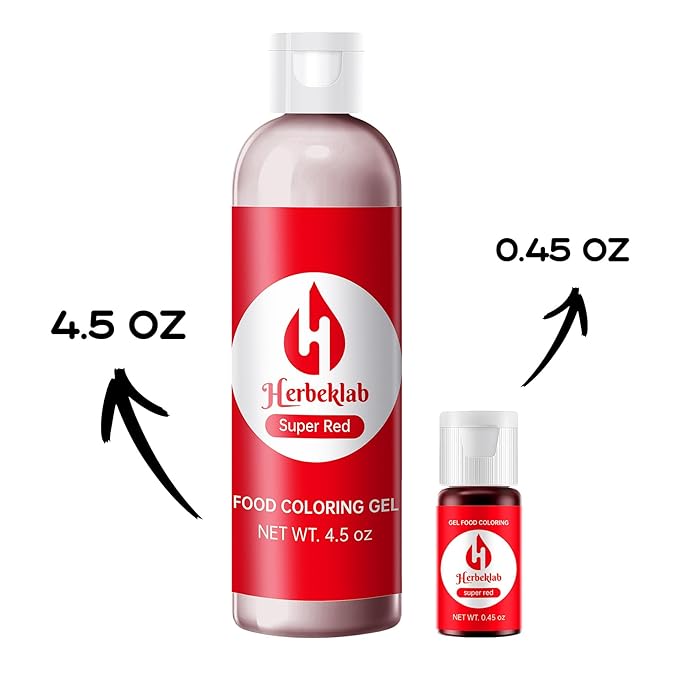 Red Gel Food Coloring 4.5 oz Professional Grade Super Red Food Dye Concentrated Gel Food Coloring for Icing Baking Cake Decorating Cookie