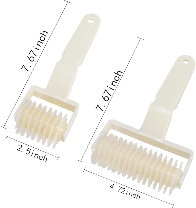 Lamoutor 2Pcs Lattice Roller Cutter Pastry Cutter Roller DIY Baking Tool for Dought Cookie Pie Pizza Bread Pastry