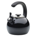 Circulon Enamel on Steel Whistling Induction Teakettle, Tea Kettle for Stovetop with Flip-Up Spout, 2-Quart, Black