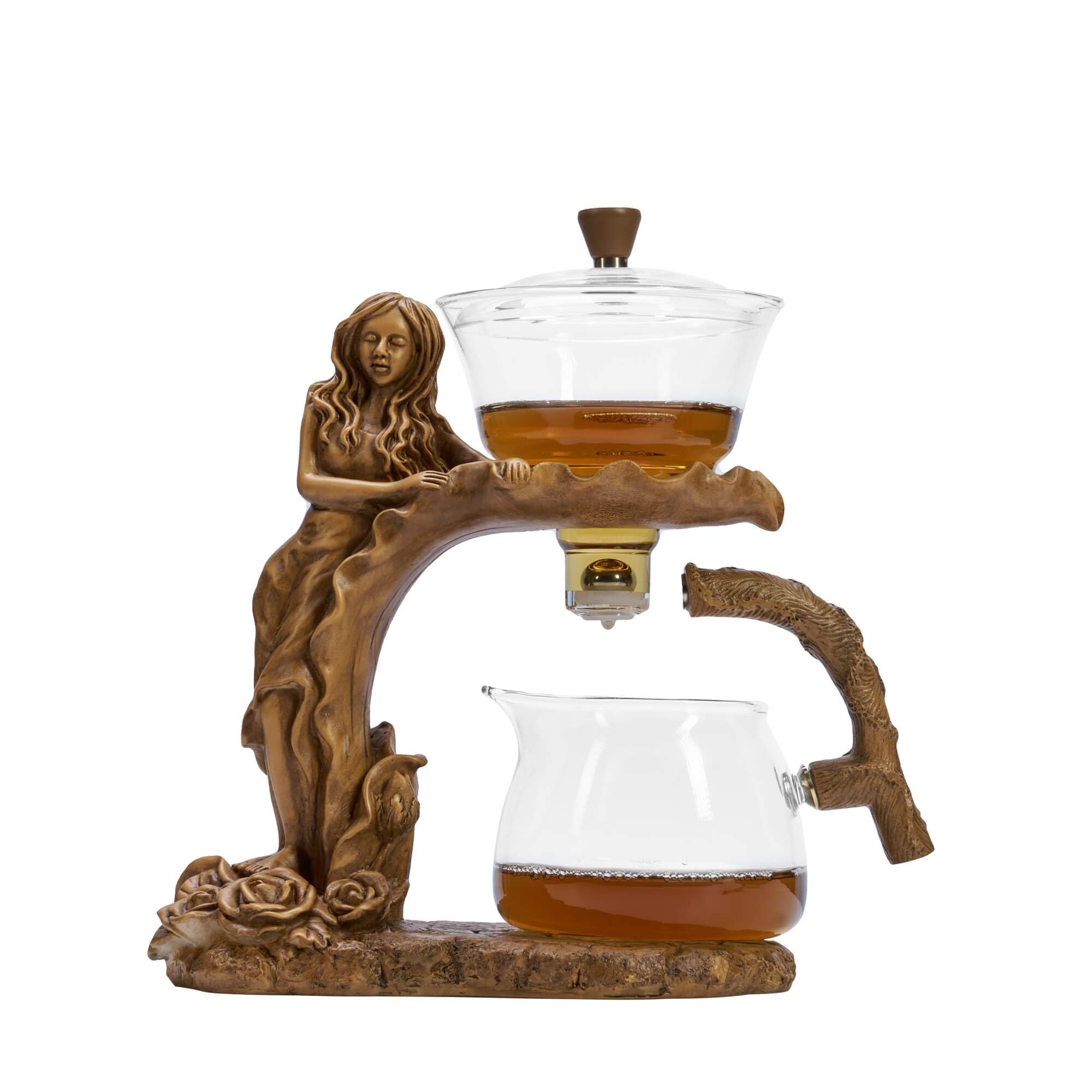 Zurucily Glass Teapot Set with Infuser Semi Automatic Tea Set Magic Teapot (Beauty)