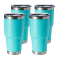 HASLE OUTFITTERS 30oz Stainless Steel Tumbler, Double Wall Vacuum Insulated Travel Mug Tumbler, Durable Insulated Coffee Mug, Gift Box Set (Light Green, 4)