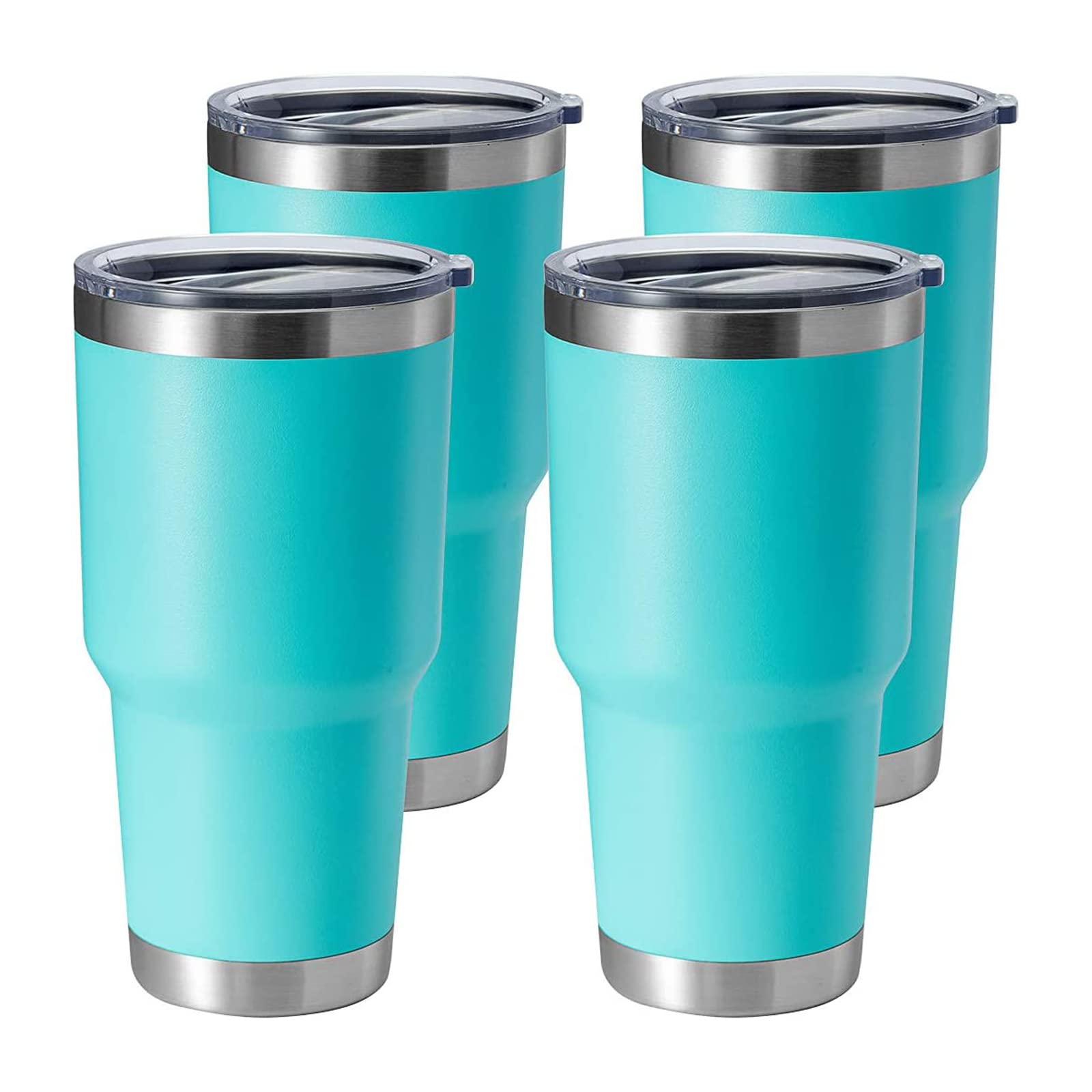 HASLE OUTFITTERS 30oz Stainless Steel Tumbler, Double Wall Vacuum Insulated Travel Mug Tumbler, Durable Insulated Coffee Mug, Gift Box Set (Light Green, 4)