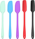 Slim Silicone Spatula Set, 5 Piece Food Grade Rubber Spatulas for Baking, Cooking, and Mixing High Heat Resistant Non Stick Dishwasher Safe BPA-Free (Multicolor)
