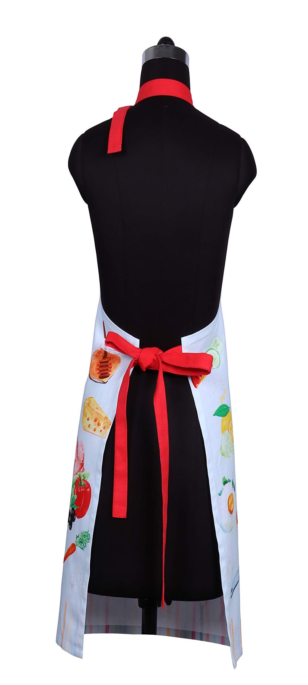 AMOUR INFINI Aprons for Women Cotton Washable Breakfast Apron 27.5 x 33 Inches Adjustable Strap & Waist Ties for Baking Cooking Gardening Spring Apron