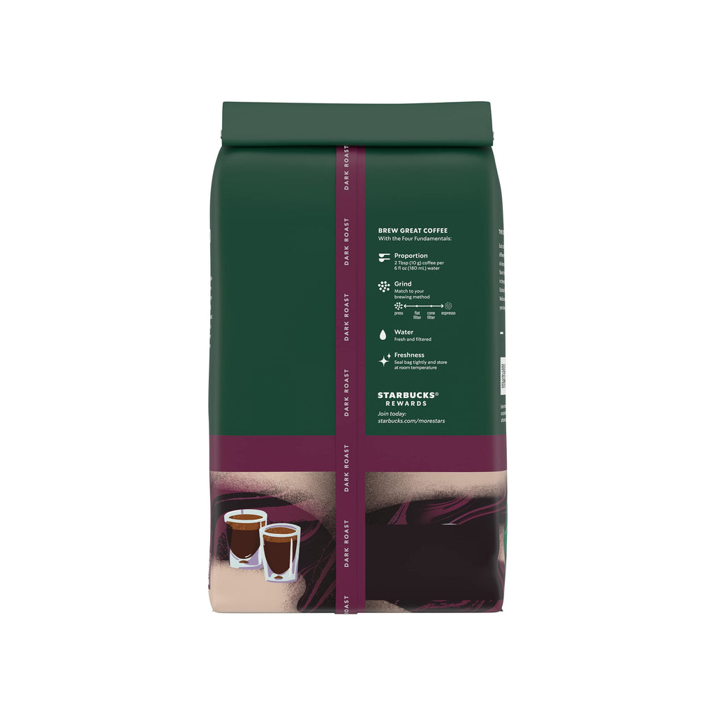 Starbucks Whole Bean Coffee Espresso Roast, 6 Bags 12 oz