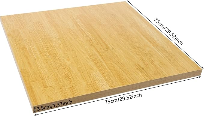 Butcher Block Countertop | 30x30in Wood Board Countertop | DIY Washer Dryer/Island/Kitchen Counter-top | countertop Cutting Board | 1102lbs Load Capacity | Wood Color | NO Base Legs, 1.38in Thick