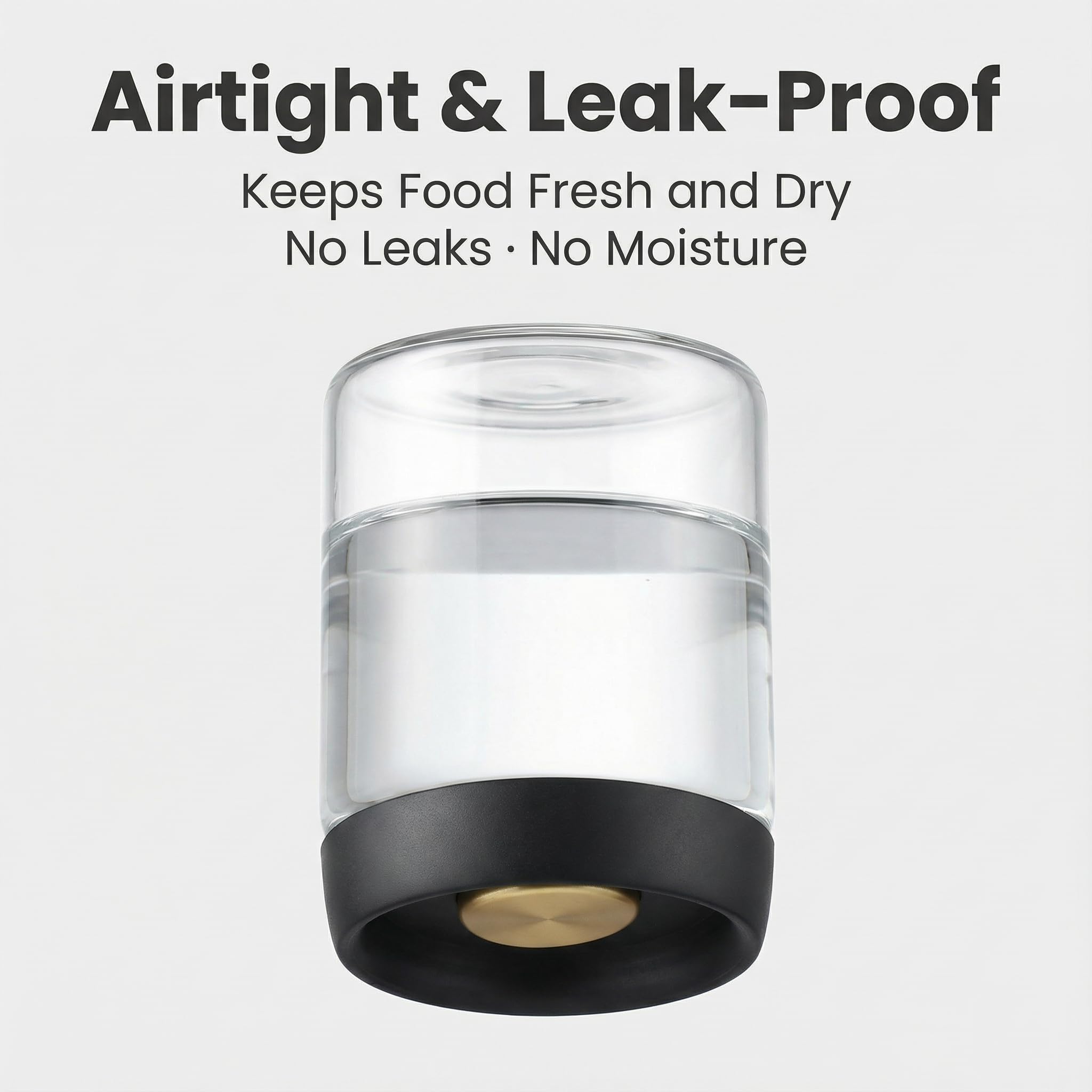 LOEZ Vacuum Coffee Canister, 61 fl oz Glass Jar with Pump Lid, Clear