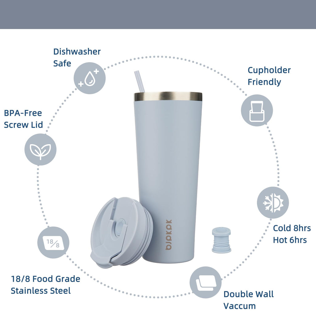 BJPKPK 26 oz Coffee Tumbler with Straw, Insulated Stainless Steel Cup