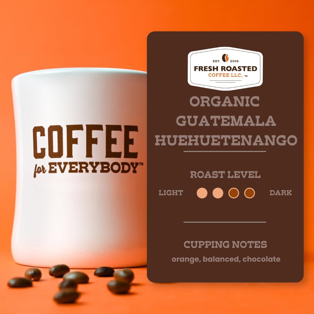 Fresh Roasted Coffee, Organic Guatemala Drip Ground Coffee, Medium Roast, USDA Organic, Single-Origin, 3rd Party Tested for Mold, Mycotoxin & Pesticides, Kosher, 5 lb (80 oz)