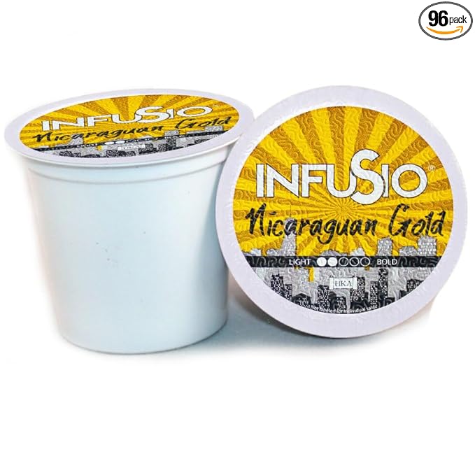 96 Count - French Roast, Single serve Coffee pods for Keurig K Cup® Brewers - InfuSio Premium Roasted Coffee (French Roast, 96 count Compatible with 2.0)……