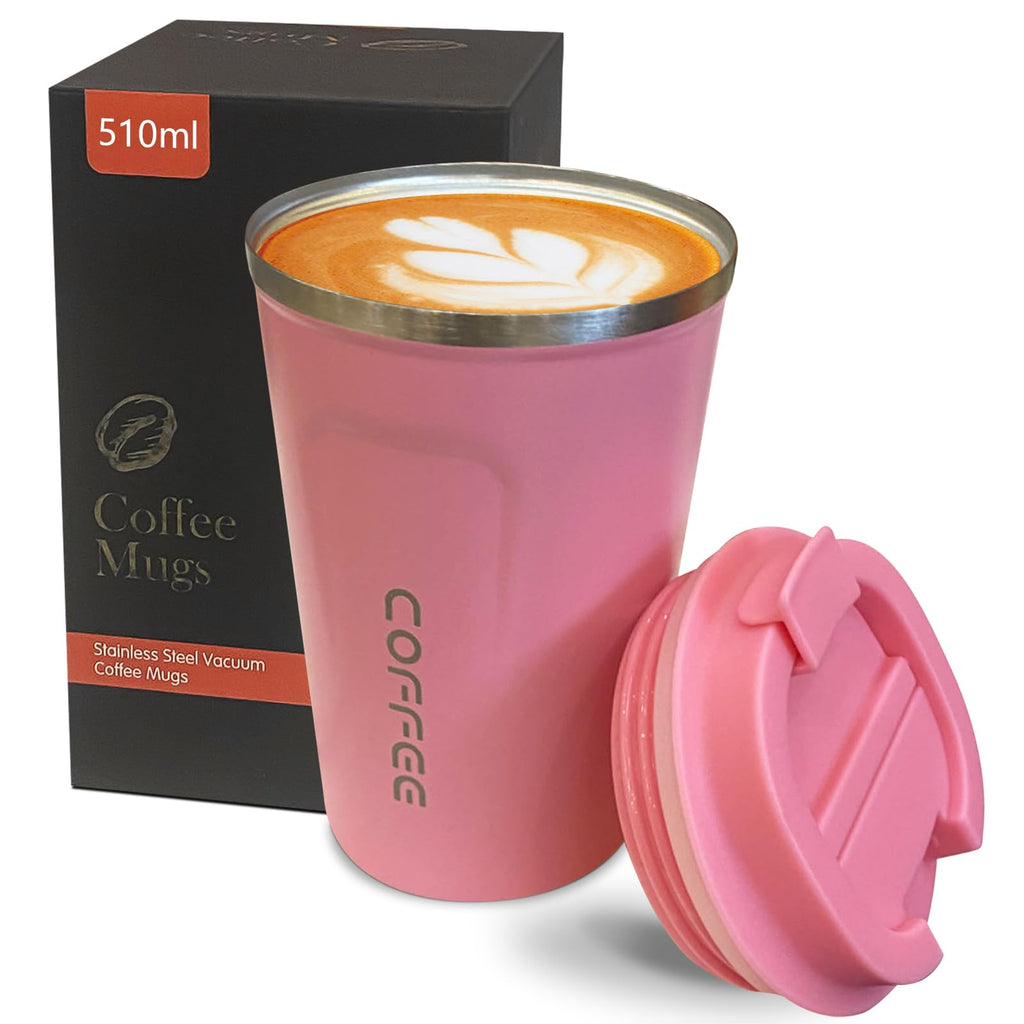 Insulated Travel Coffee Mug, Stainless Steel Coffee Cup with Leakproof Lid