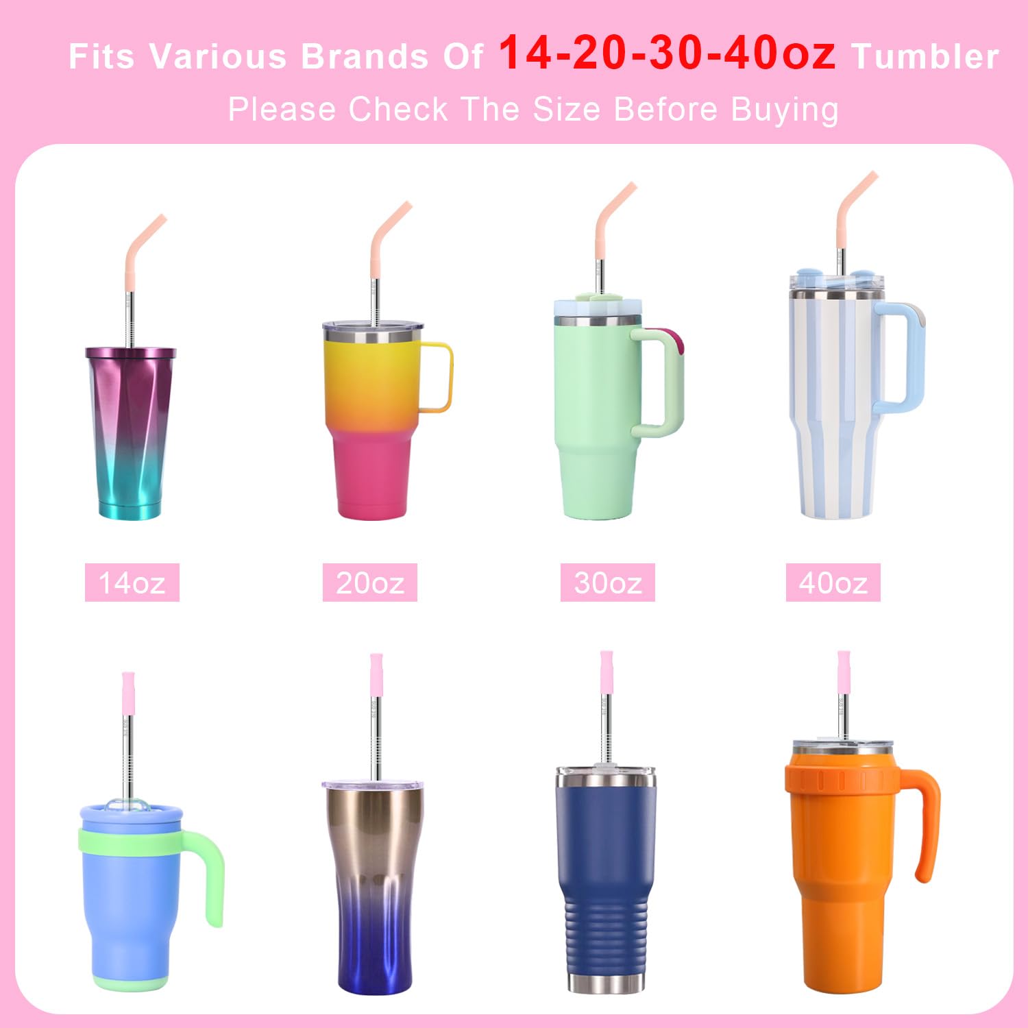 Quality Upgraded 9In Medical Grade 316 Stainless Steel Straws Set 1 PCS with 3 Silicone Accessories, 1 Straw Brush, 1 Storage Case, BPA Free, Eco-Friendly Metal Straws Reusable