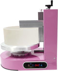 Cake Decorating Coating Machine Automatic Cake Cream Spreading Coating Filling Machine Birthday Cake Cream Smoother Bread Cream Spreading Machine Suitable for 4-12 In Round Cake (Pink)