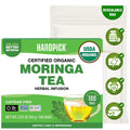 HANDPICK, Organic Moringa Tea Bags (100 Count), Pure Moringa Leaves | Authentic Indian Origin | Caffeine Free, Non GMO | Round Eco-conscious Teabags