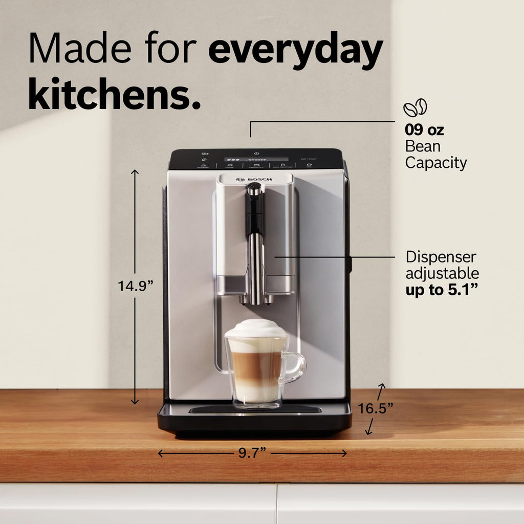 Bosch 300 Series Fully Auto Espresso Machine with Grinder and Steam Wand