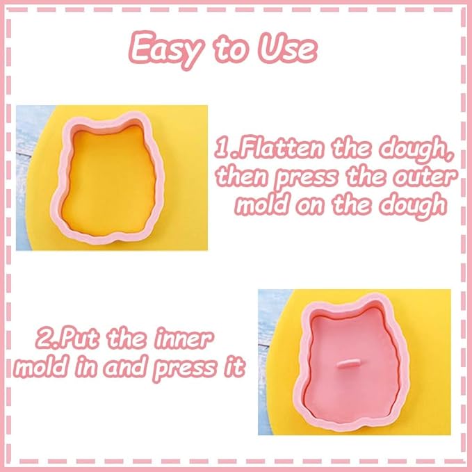 8 Dog Cookie Cutters Set, 3D Puppy Cookie Stamps, Cupcake Pancake Apple Pie Pastry Biscuit Molds, Cookie Baking Molds for Dog Party Decorations (Puppy)