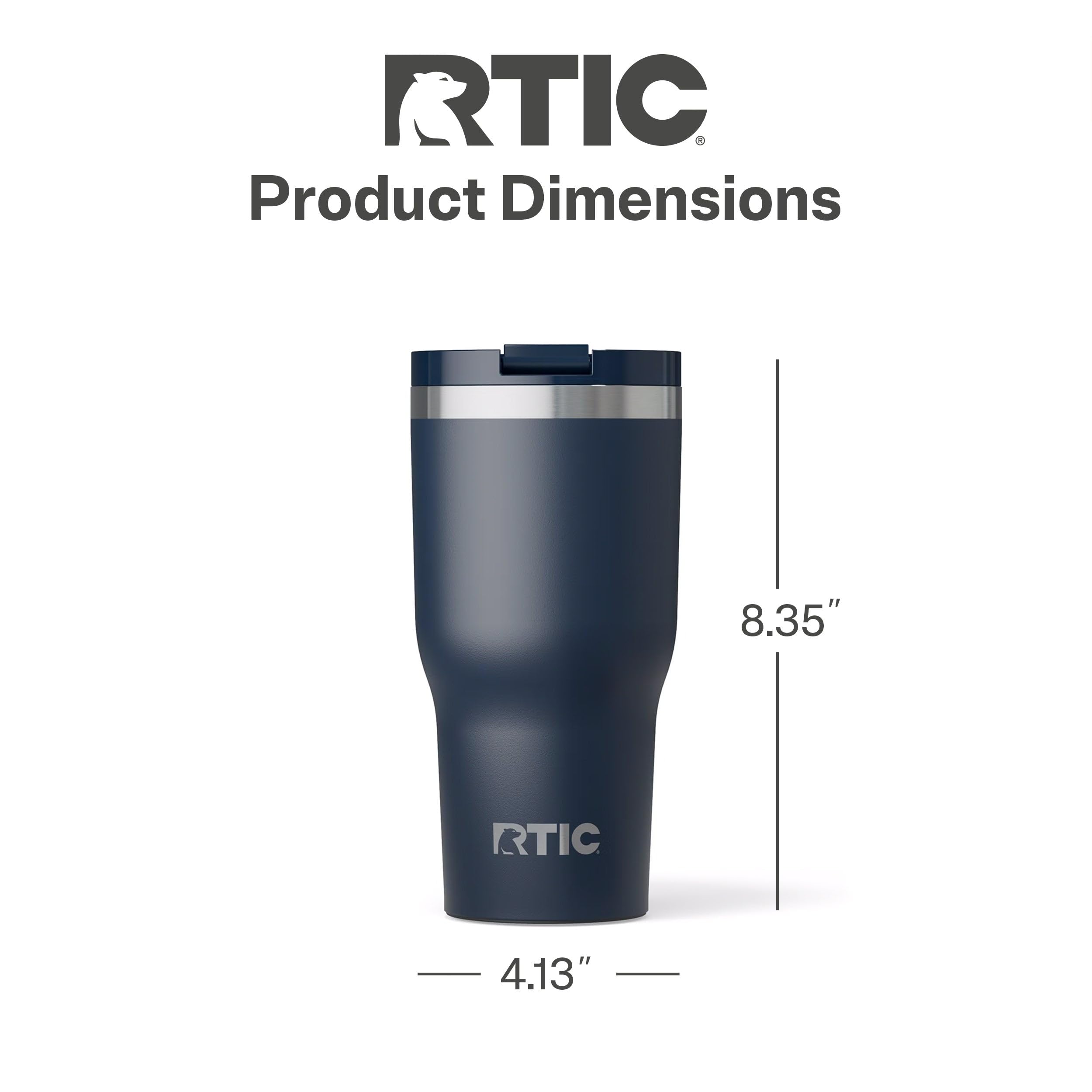 RTIC 30oz Essential Tumbler with Lid, Ceramic Lined, Navy