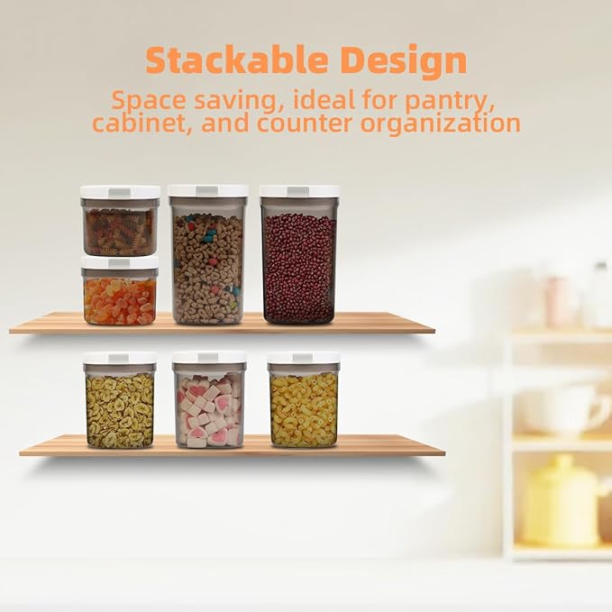 Airtight Food Storage Containers, 1.6 QT Coffee Canister Set with Magnetic Scoop, BPA Free, Ideal for Coffee, Spices, Herbs, Candy & Snacks, Keeps Freshness, Easy to Clean, 2 Pieces