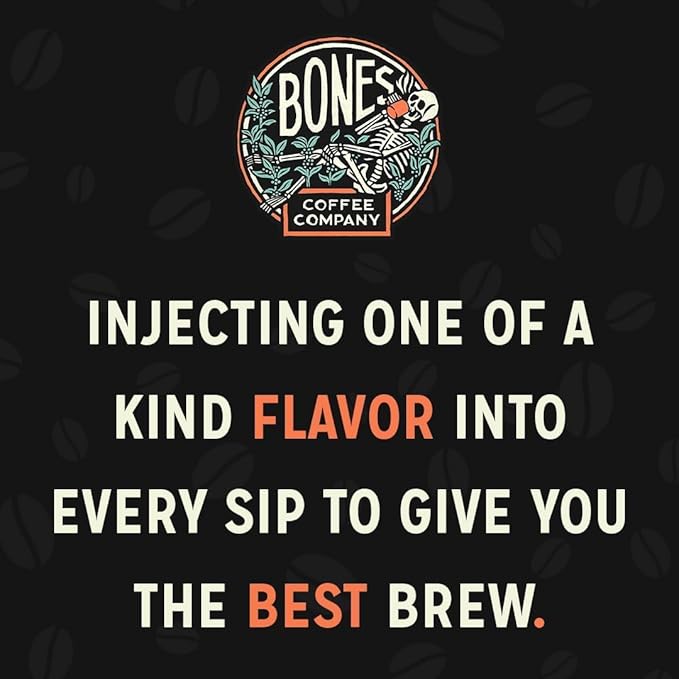 Bones Coffee Company Frosted Pumpkin Roll Flavored Coffee Pods, Low Acid Medium Roast Single-Serve Bones Cups, Compatible with 1.0 & 2.0 K-Cups Brewers Coffee Maker, 12 Count