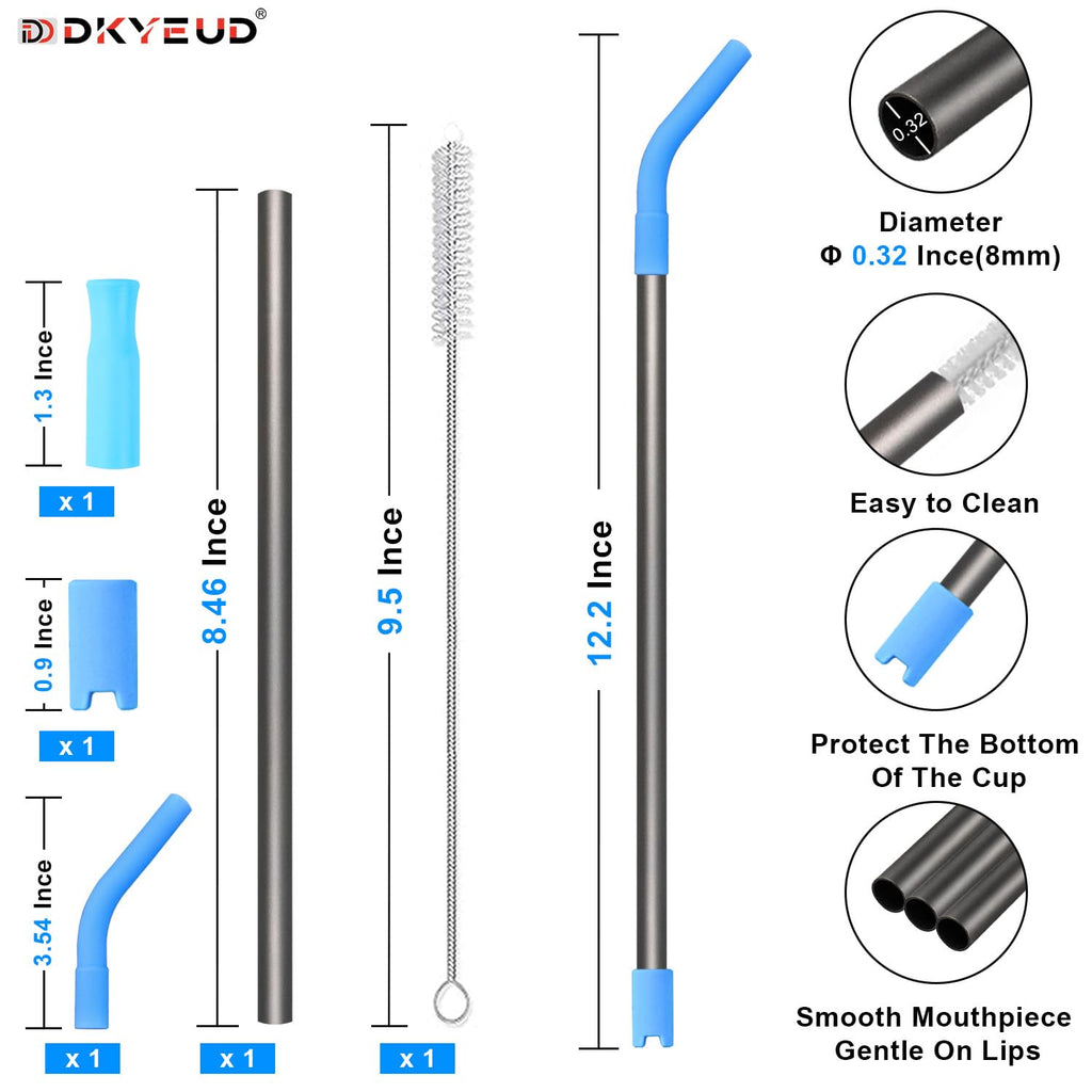 Quality Upgraded 8.5In Medical-Grade Pure Titanium Straw Set 1PCS, Lightweight, Corrosion Resistance, No Metal Flavor, BPA Free, Eco-Friendly Metal Straws Reusable, Suitable For Sensitive Bodies