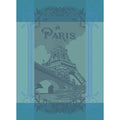 Garnier Thiebaut Paris Seine Turquoise French Kitchen Towel 22"x30", Cotton, Jacquard