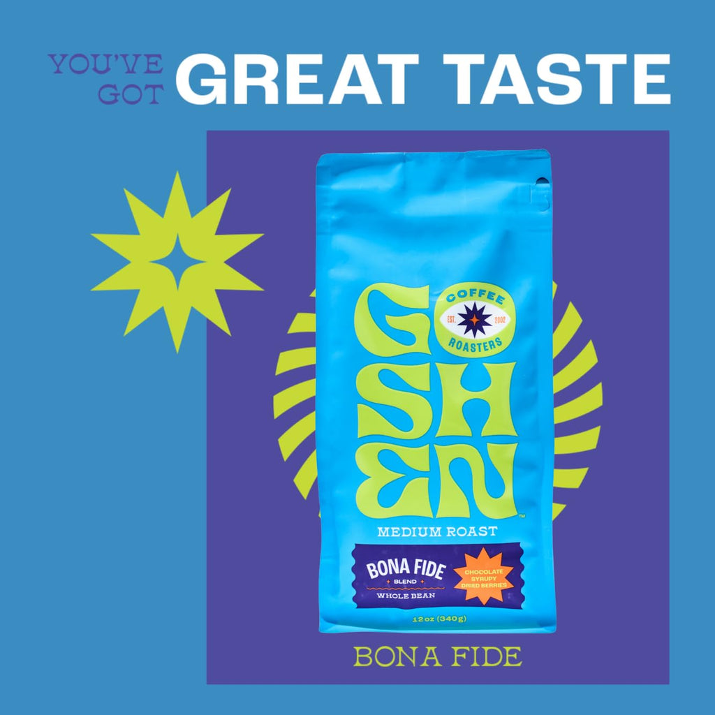 Goshen Coffee Roasters Bona Fide Blend, Medium Roast 12oz Whole Bean Coffee