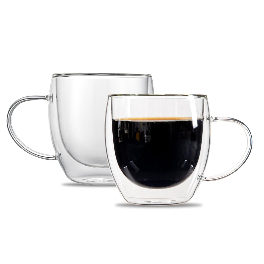 Restaurantware 8 oz Professional Glass Coffee Cup, 2 Pack