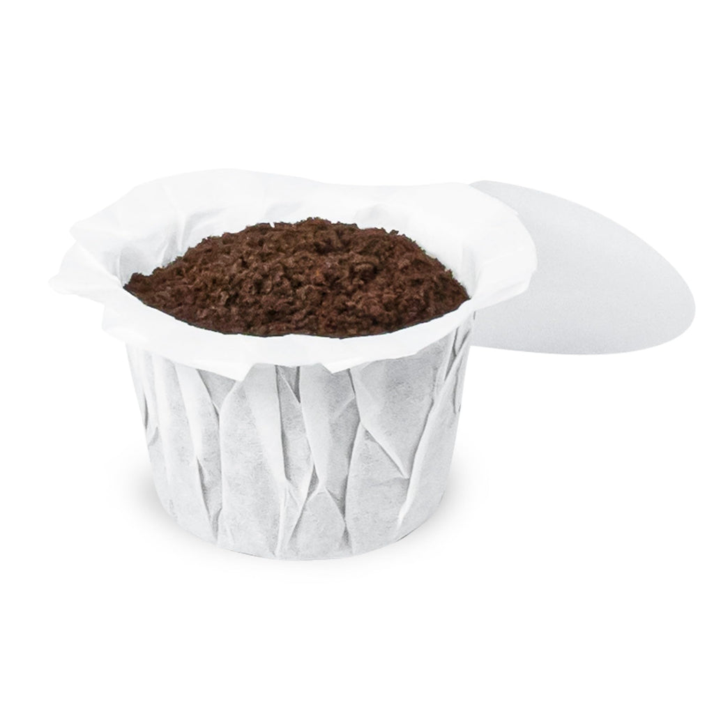 Perfect Pod EZ-Cup Paper Filters with Lid for Reusable Coffee Pods, 100 Ct
