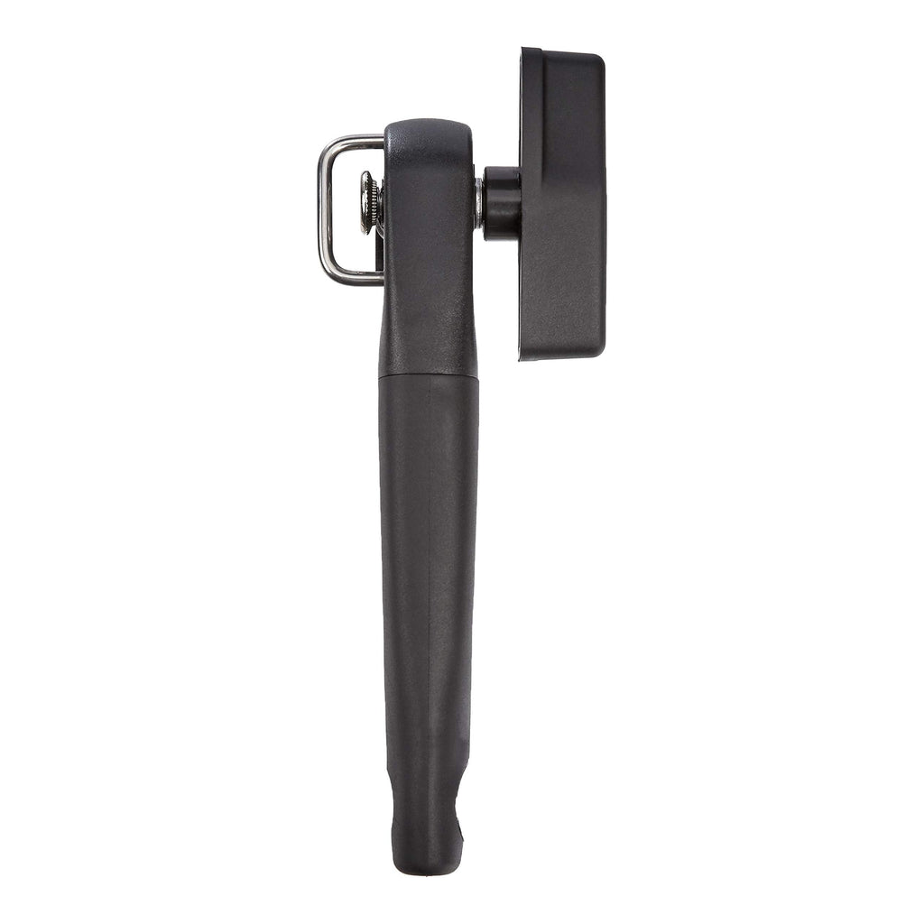 Amazon Basics Manual Can Opener, Easy to Use, Hand Held with Soft Grip Single Handle, Clean Cutting, Large, Black
