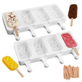 Sakolla 2 Pack 4 Cavities Diamond Shape Silicone Popsicle Molds