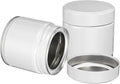 uxcell 2Pcs Round Tea Canisters, 3" x 3" Airtight Metal Tea Containers for Loose Tea, Coffee Beans, Spices - Durable, Compact, and Stylish Storage Tea Tin (White)