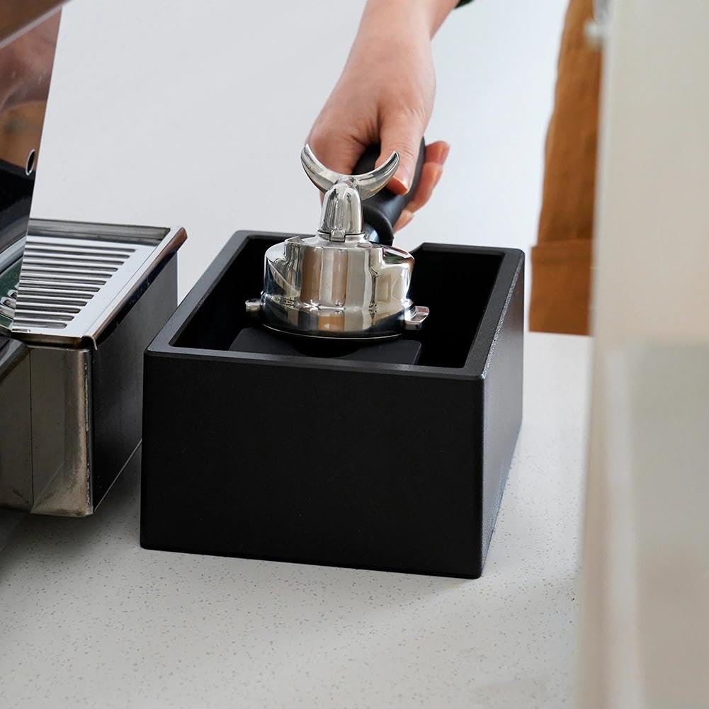 watchget Espresso Knock Box Portafilter Tamping Stand, Black
