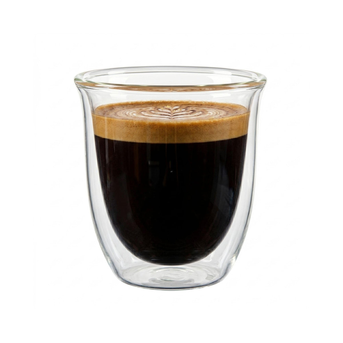 Restaurantware Coffee Cup 2 Pack of 6.8 oz Insulated Double-Wall Glass Borosilicate Coffee Cup Espresso Shot Dishwasher Safe For Hot Drinks