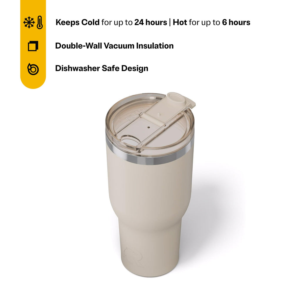 RTIC 40oz Essential Tumbler with Lid, Ceramic Lined, Beach