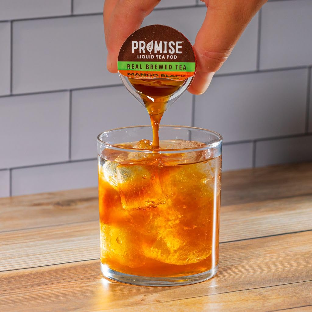 Promise Tea by Java House - Cold-Brewed Tea Concentrate Pods - Ethically Sourced - Mango Black Lightly Sweet Tea - Pack of 12
