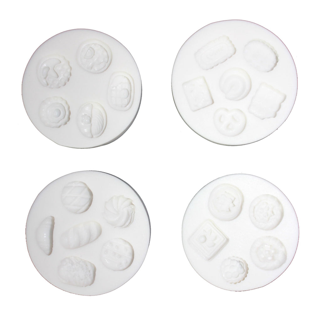 LVDGE Lovely Small Items Silicone Fondant Molds Set For Cake Topper, Gumpaste, Candy & Chocolate, Polymer Clay and More (Round Food Items)